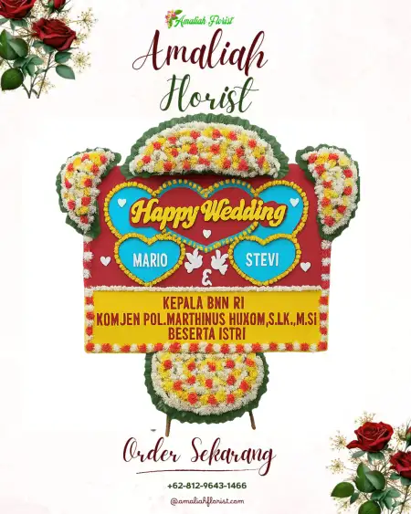 Papan Bunga Pernikahan Sruni